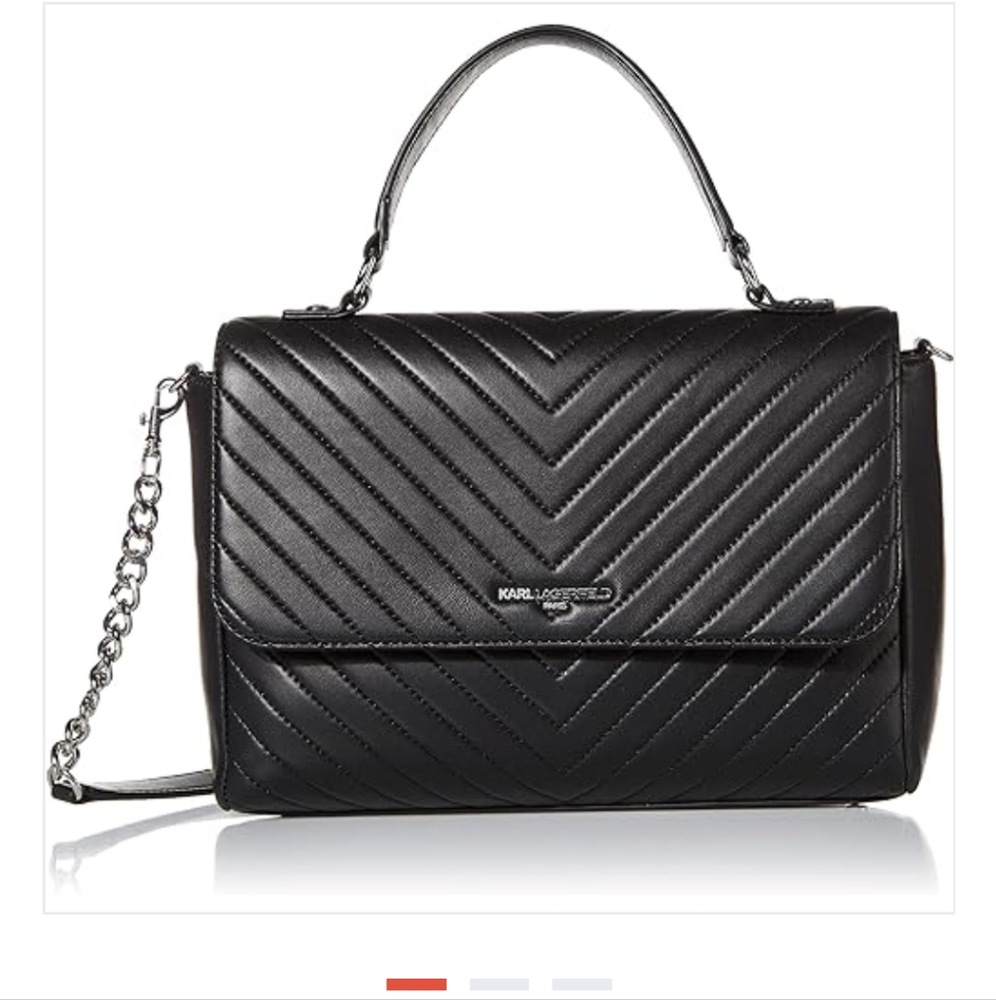 NWT Karl Lagerfeld Charlotte Leather Top Handled Satchel